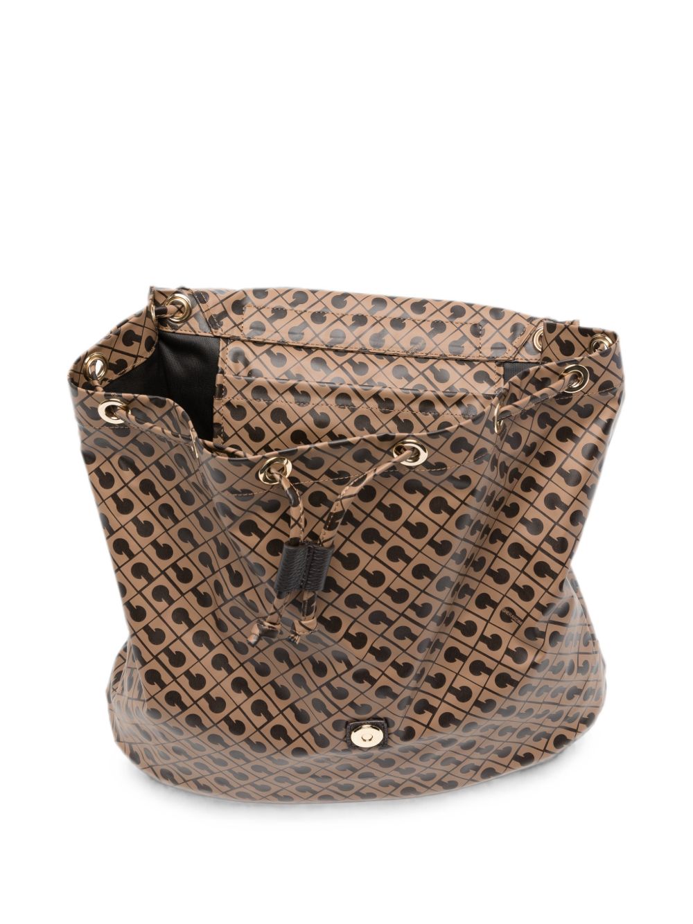 GHERARDINI Zaino TOFFEE con logo all-over beige 