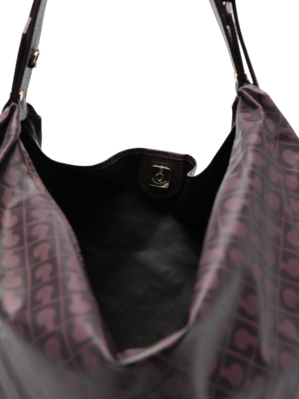 GHERARDINI Borsa Classic Hobo bordeaux con logo all-over 