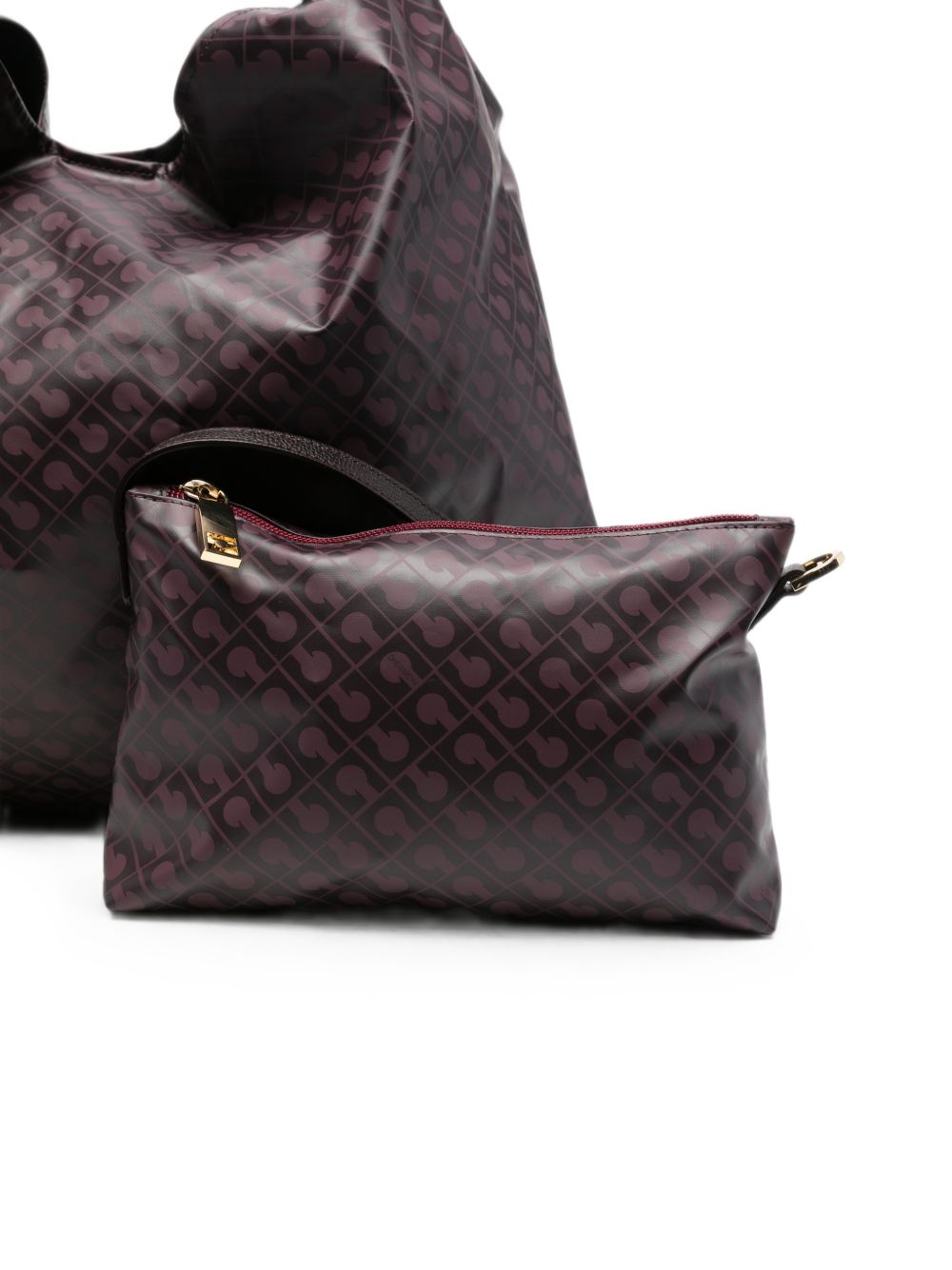 GHERARDINI Borsa Classic Hobo bordeaux con logo all-over 