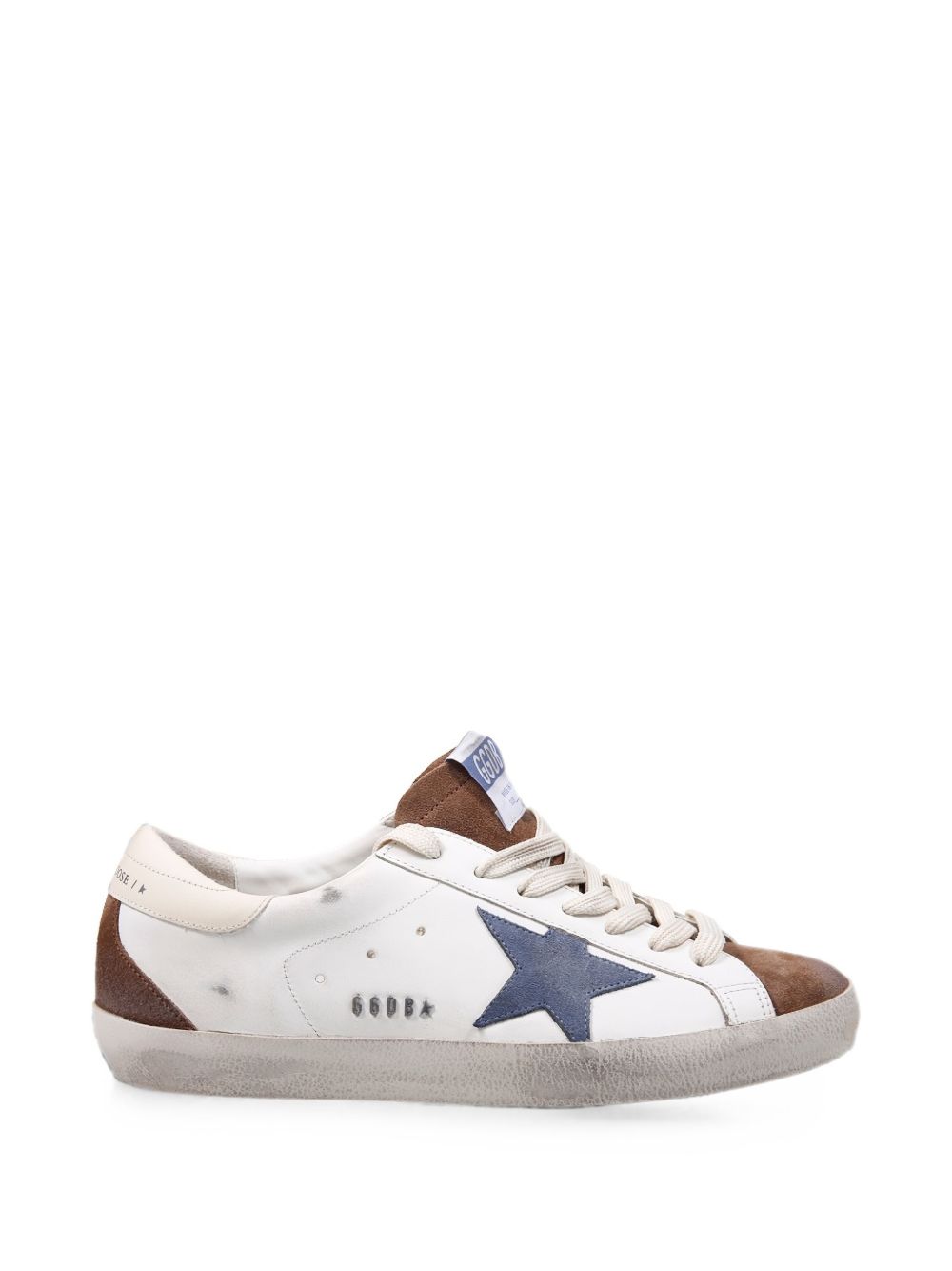 GOLDEN GOOSE Sneakers Super-Star Bianche con Stella Blu 