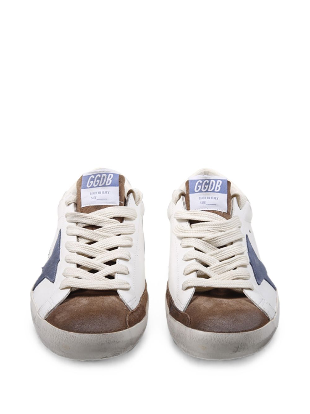 GOLDEN GOOSE Sneakers Super-Star Bianche con Stella Blu 