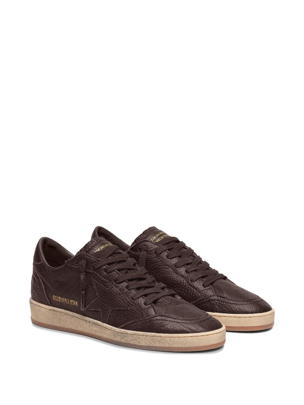 GOLDEN GOOSE Sneakers Ball Star in Pelle Marrone 