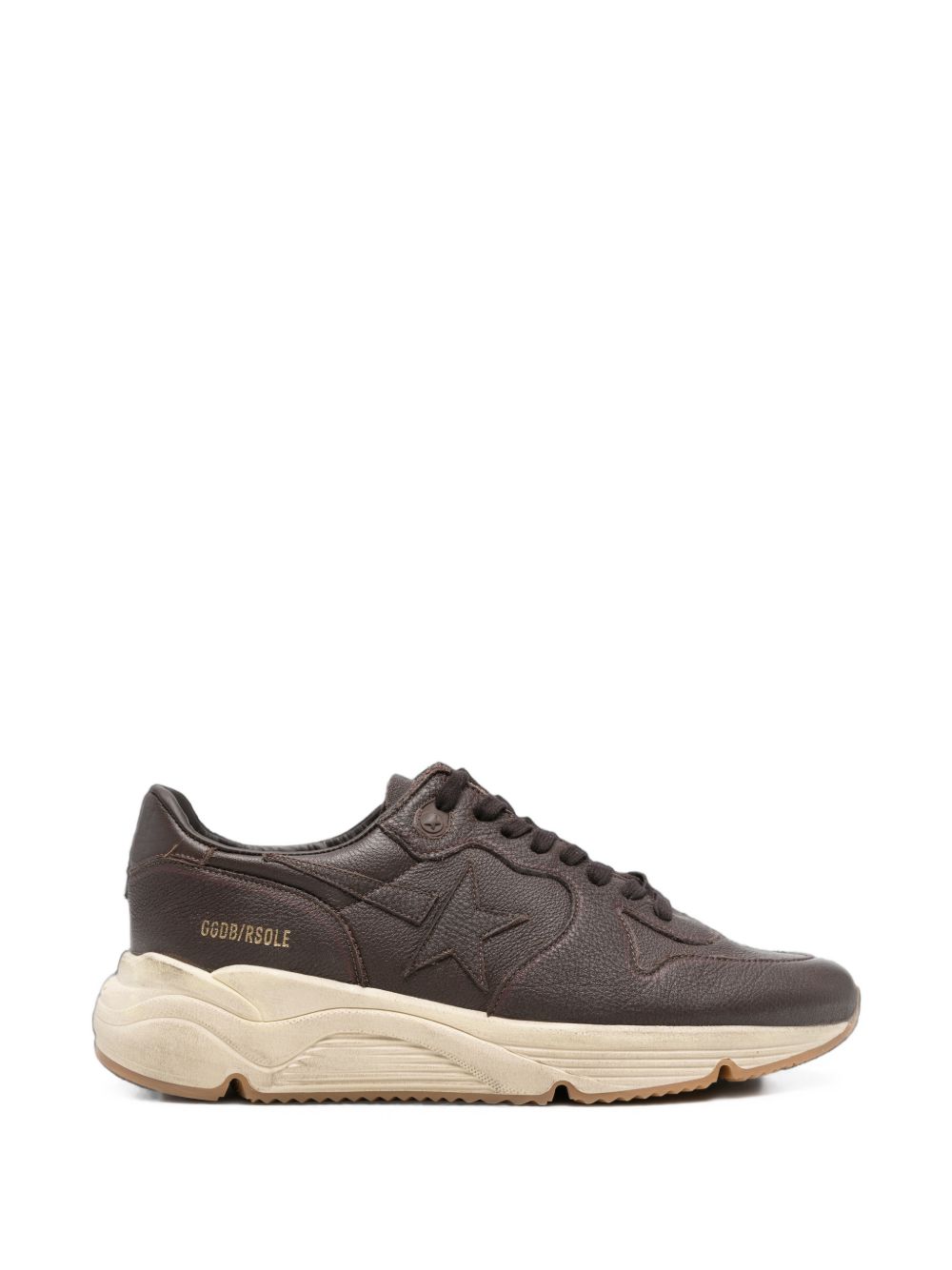 GOLDEN GOOSE Sneakers marroni in pelle con suola bombata 