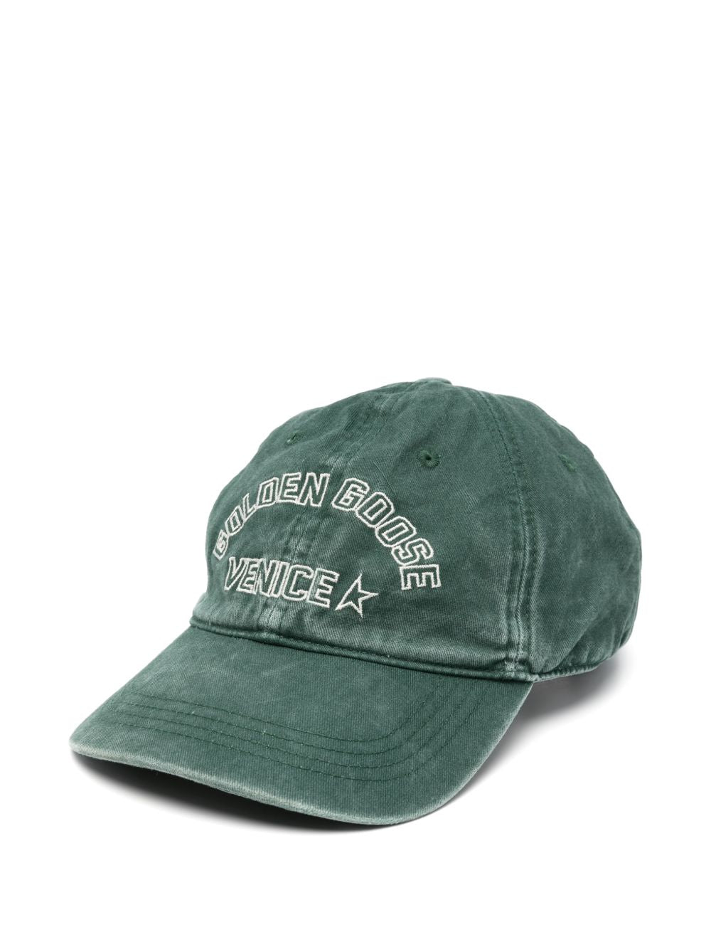 GOLDEN GOOSE Cappello Baseball Verde in Cotone 