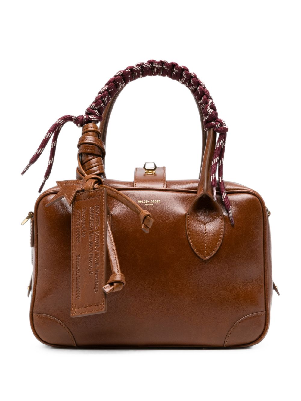 GOLDEN GOOSE Borsa a mano a bauletto in pelle marrone 