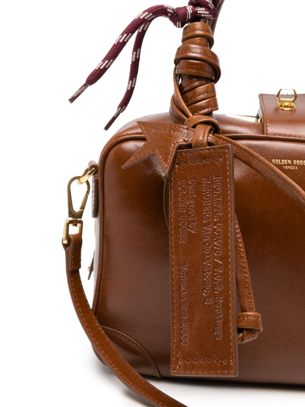 GOLDEN GOOSE Borsa a mano a bauletto in pelle marrone 