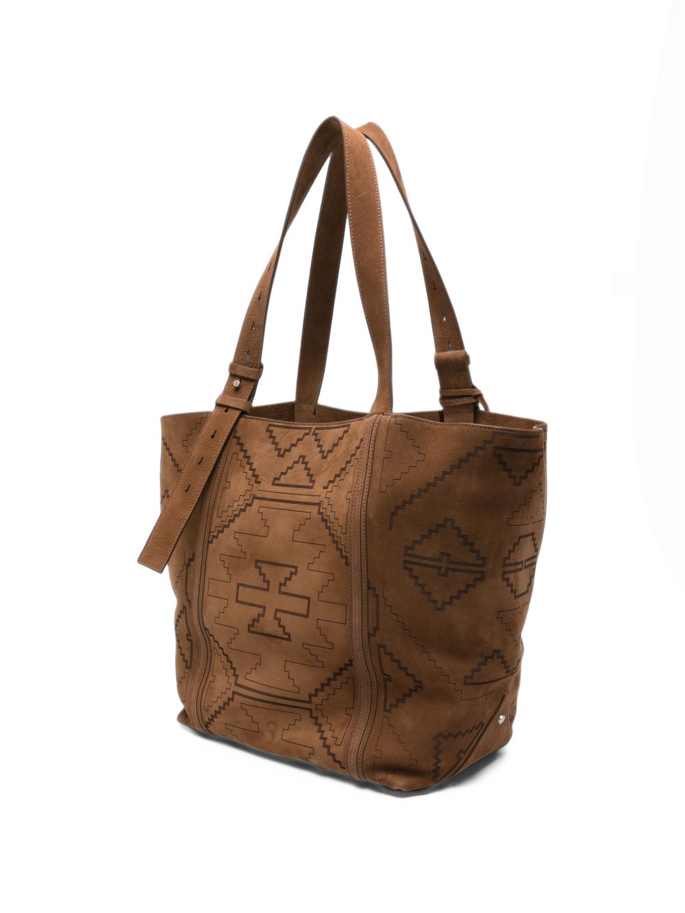GOLDEN GOOSE Borsa a spalla East West in nabuk marrone con trama 