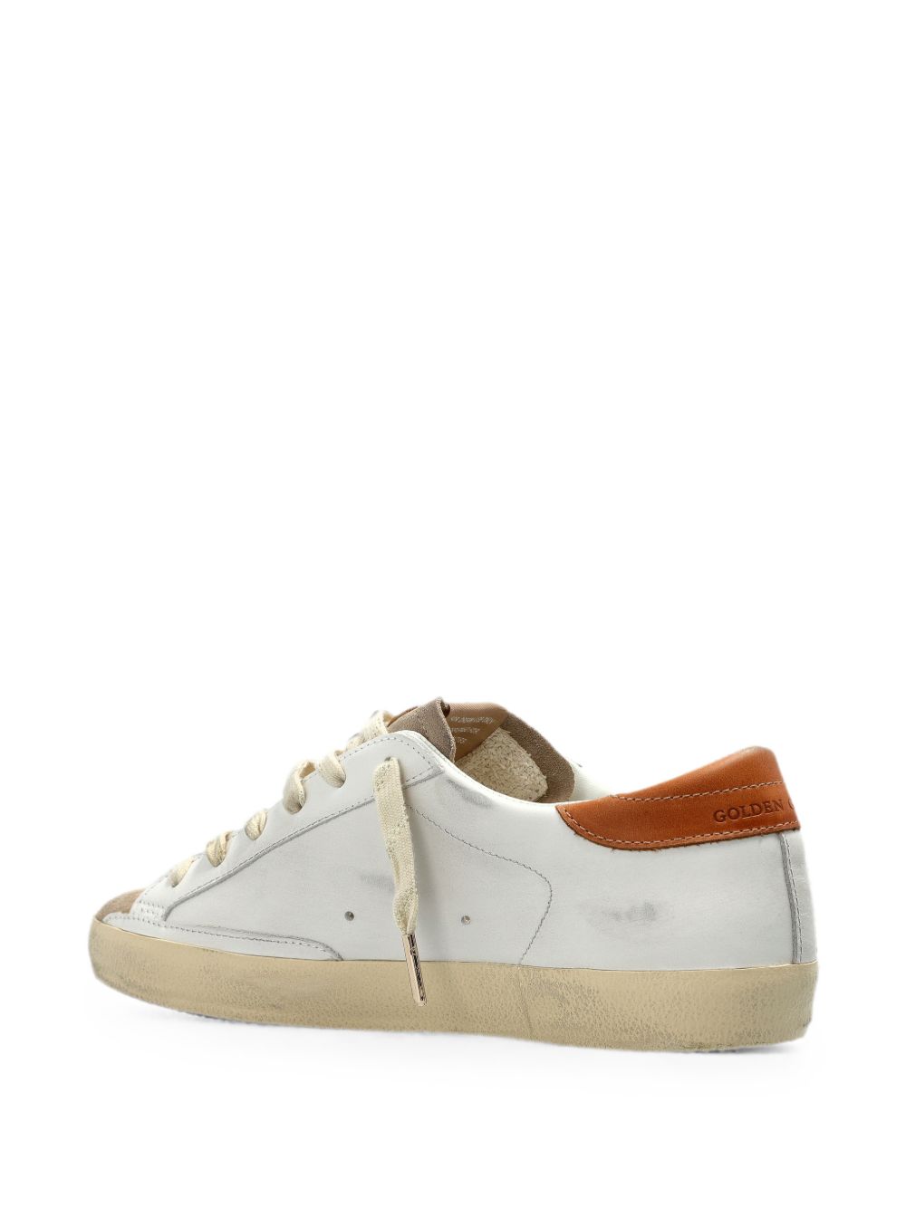 GOLDEN GOOSE Sneakers Super-Star in pelle bianca con stella glitter 