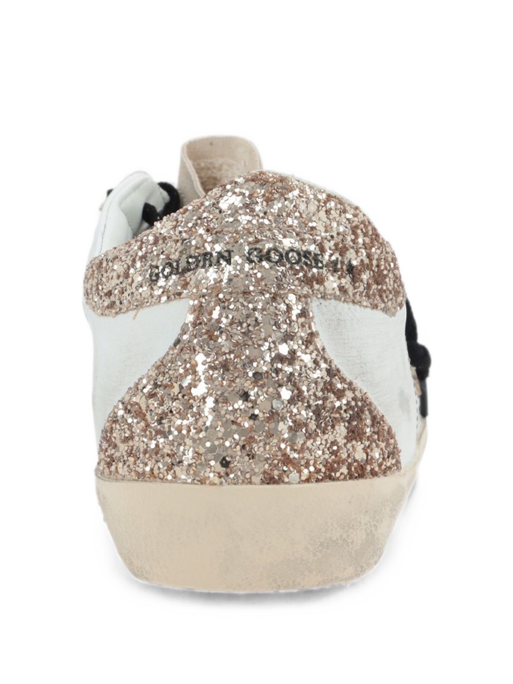 GOLDEN GOOSE Sneakers bianche con dettagli in strass dorati e argentati 