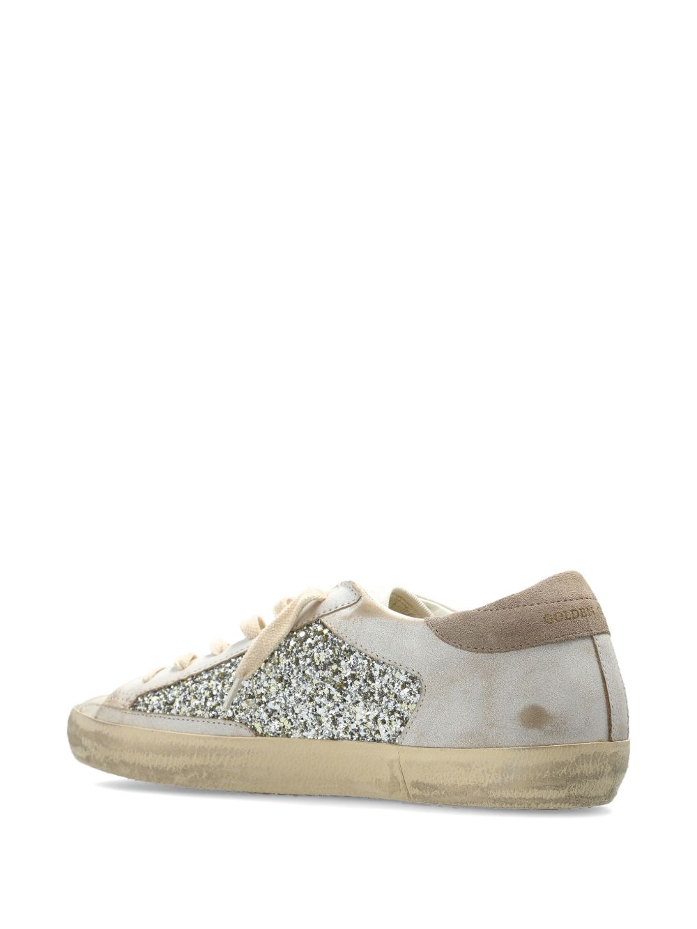 GOLDEN GOOSE Sneakers Super-Star in pelle e glitter 