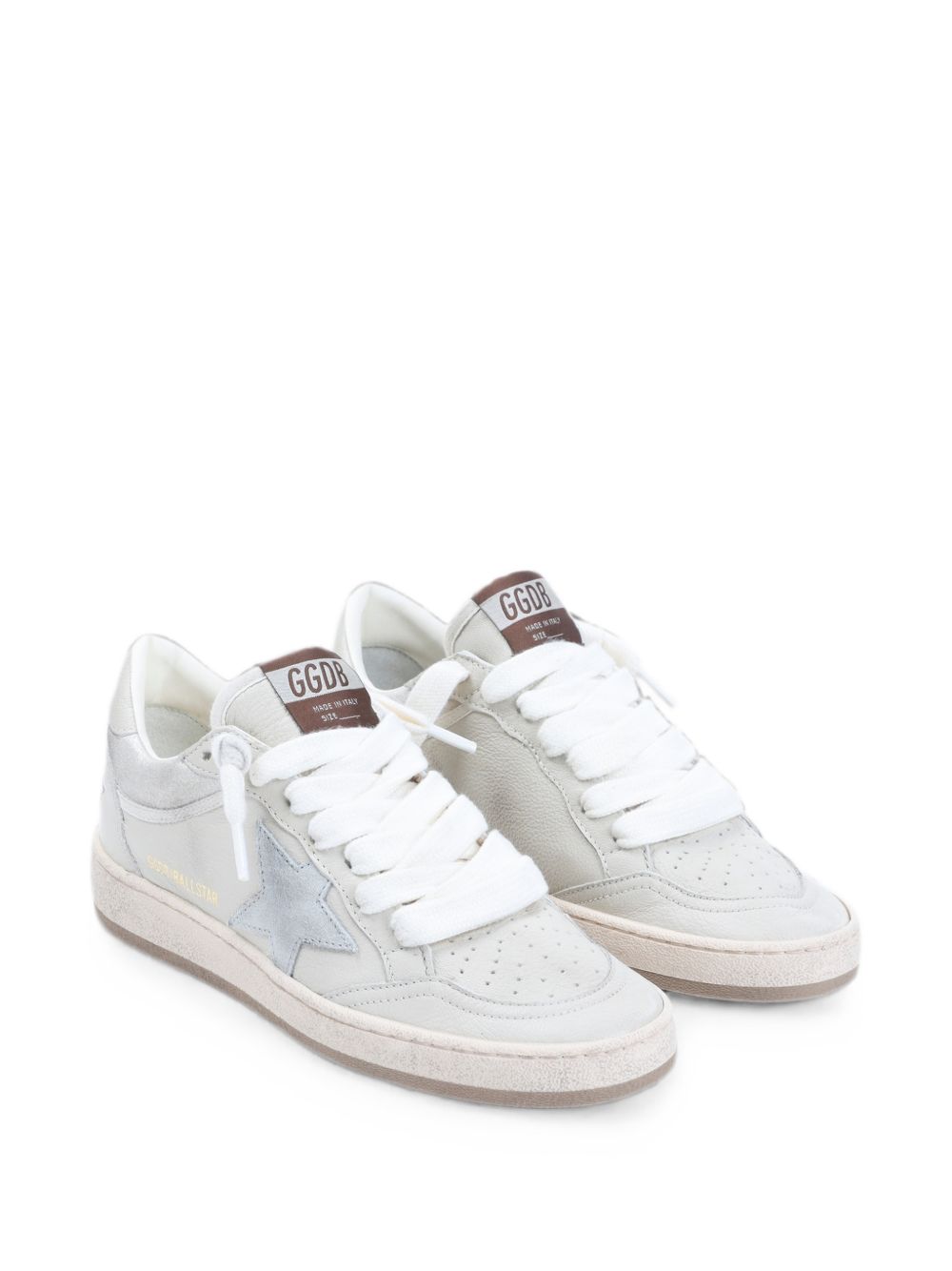 GOLDEN GOOSE Sneakers grigio cielo in suede con stella celeste 