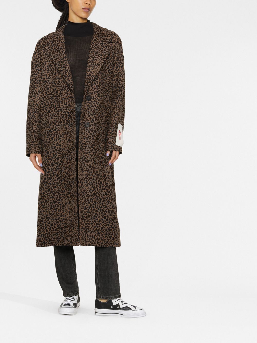 GOLDEN GOOSE Cappotto in lana con effetto fur animalier 
