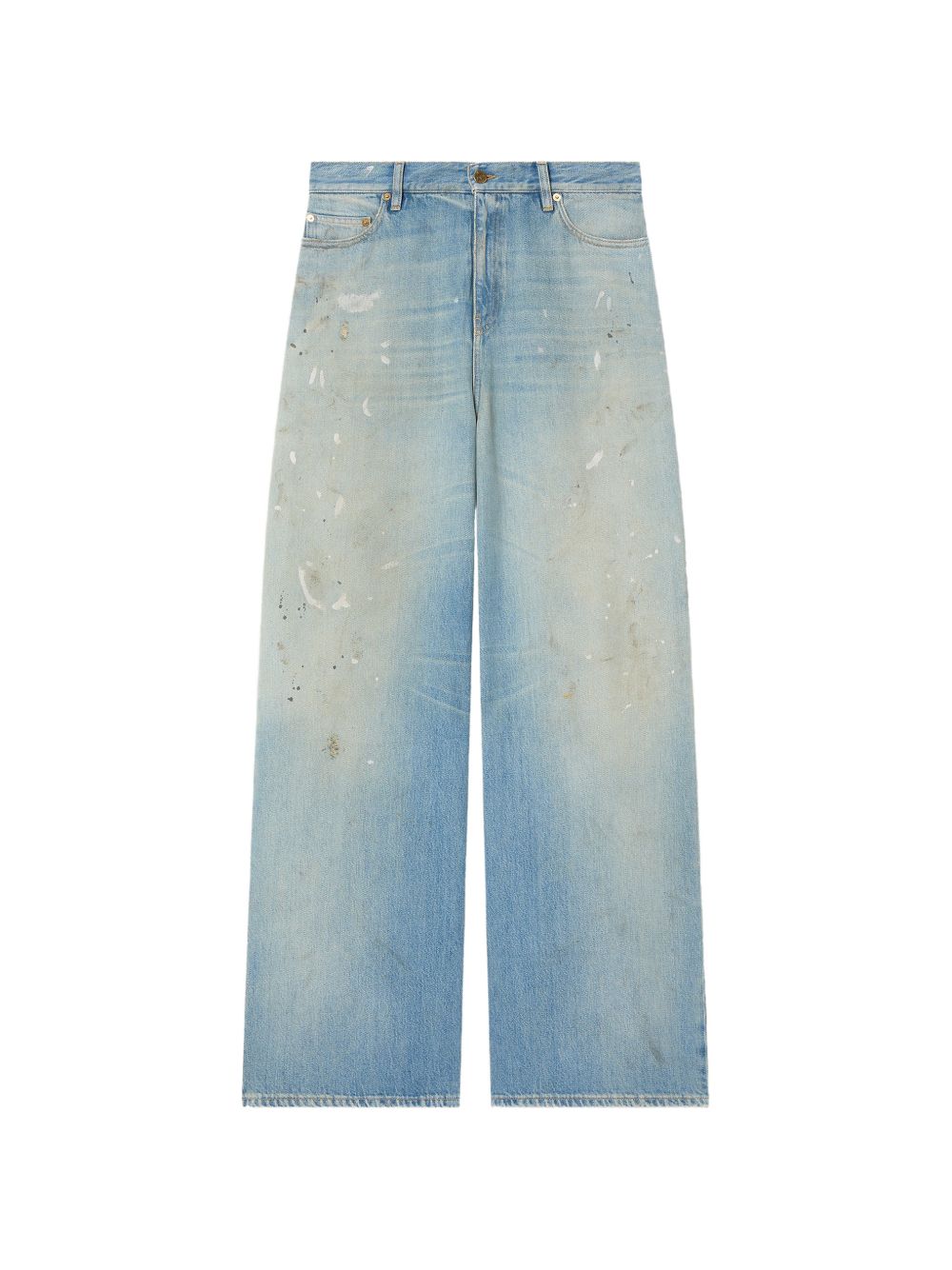 GOLDEN GOOSE Jeans blu chiaro effetto washed con dettagli cut-out 