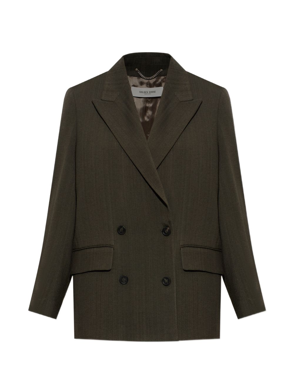 GOLDEN GOOSE Giacca blazer verde scuro doppiopetto 