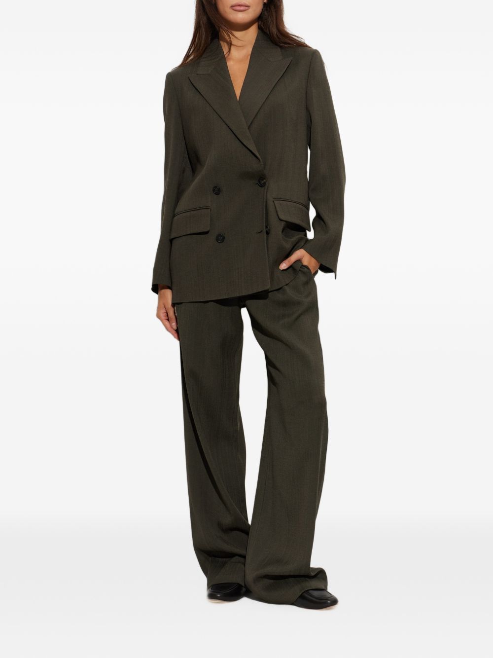 GOLDEN GOOSE Giacca blazer verde scuro doppiopetto 