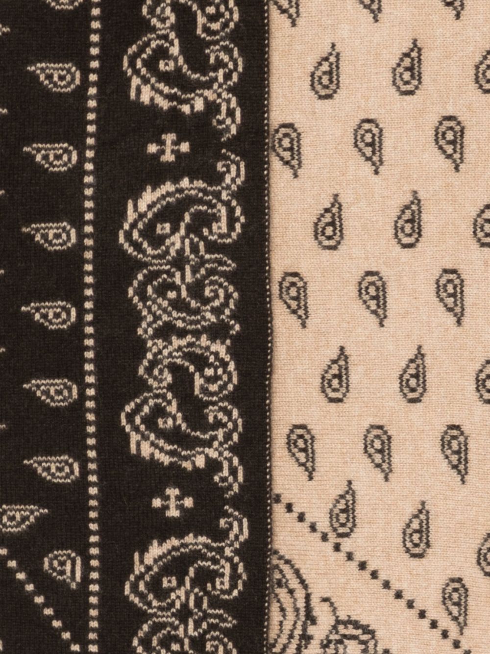 GUEST IN RESIDENCE Foulard in puro cashmere nero e biege 