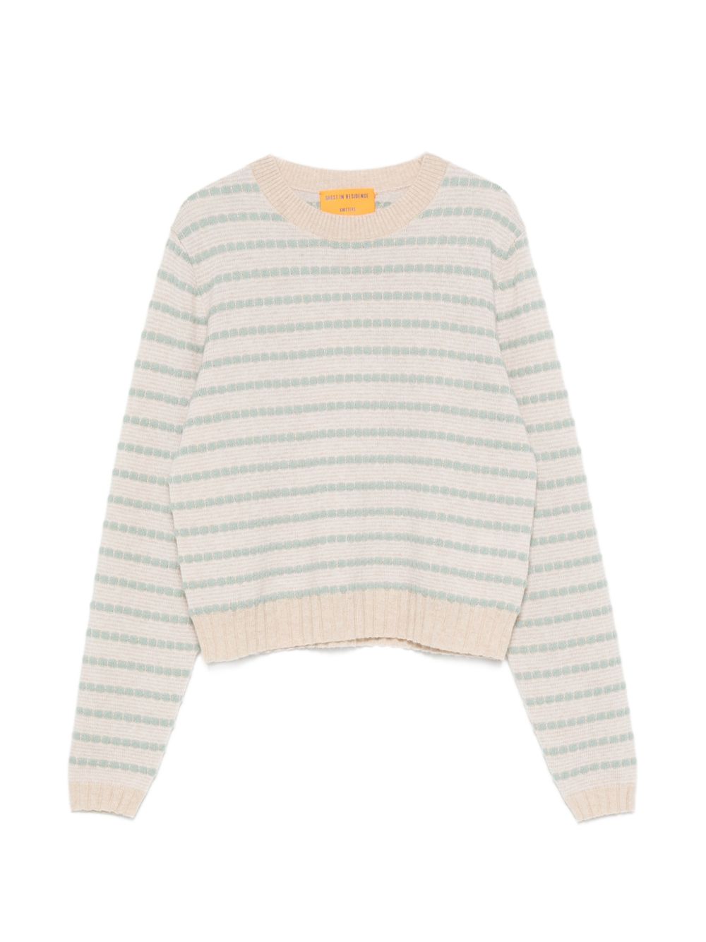 GUEST IN RESIDENCE Maglioncino cropped a righe in puro cashmere Sandstone 