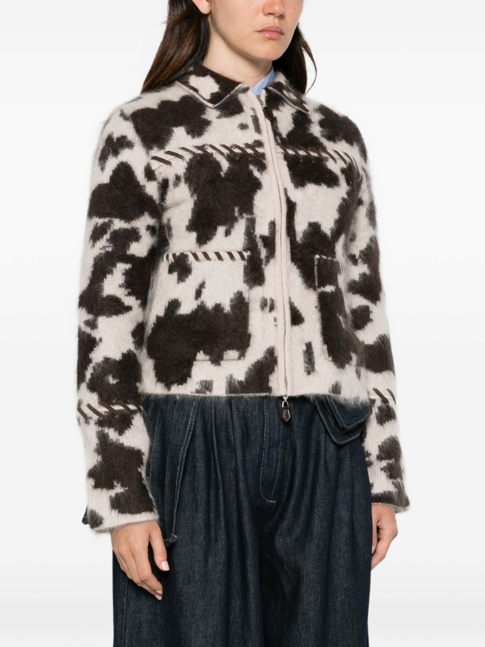 GUEST IN RESIDENCE Giacca in maglia di puro cashmere con motivo jacquard 