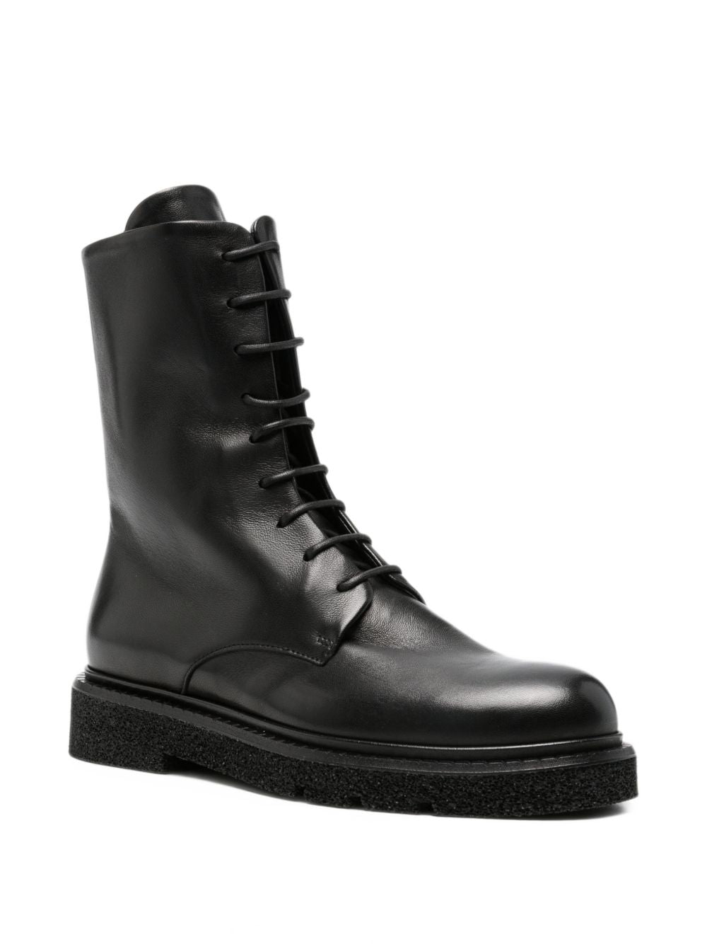 GUGLIELMO ROTTA Stivaletti Koby in pelle nera con stringhe 