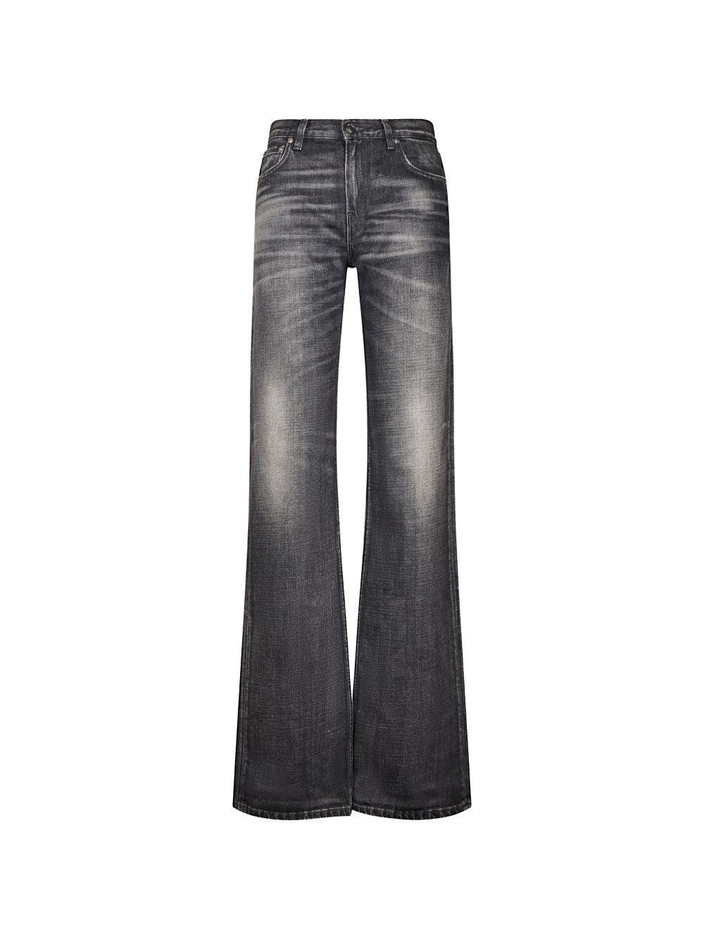 HAIKURE Jeans straight leg a vita alta in puro cotone 