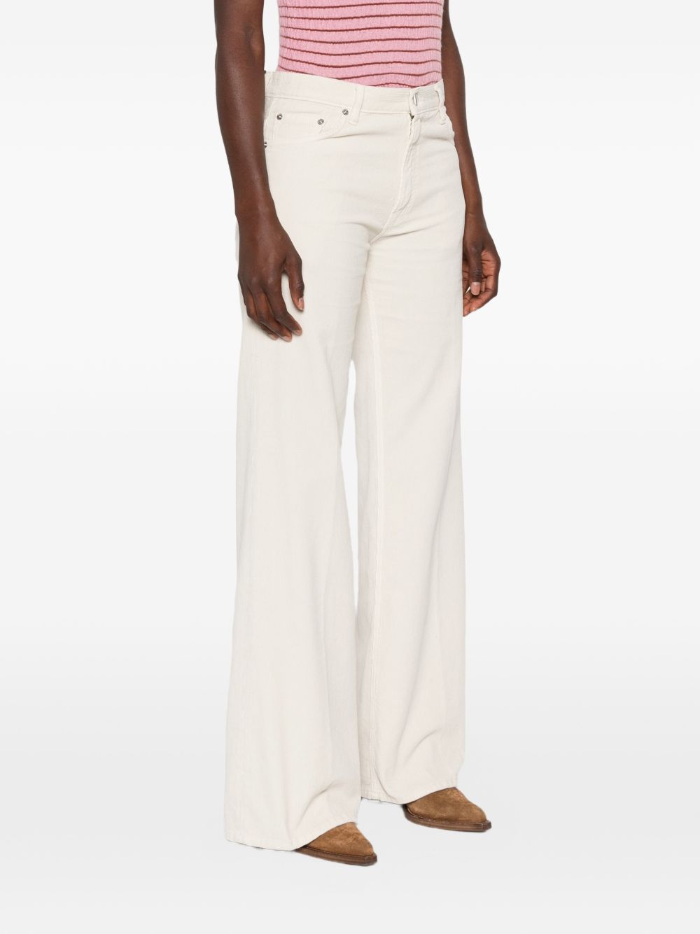 HAIKURE Jeans Clara in velluto a coste color crema 
