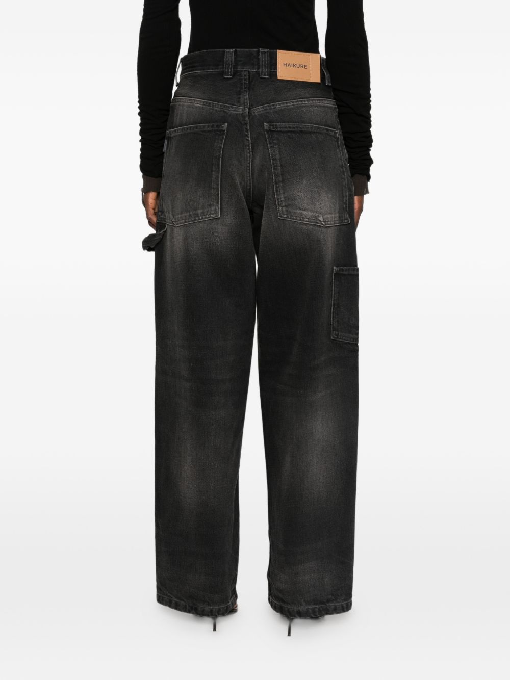 HAIKURE Jeans Sibilla Grigi a Gamba Ampia 