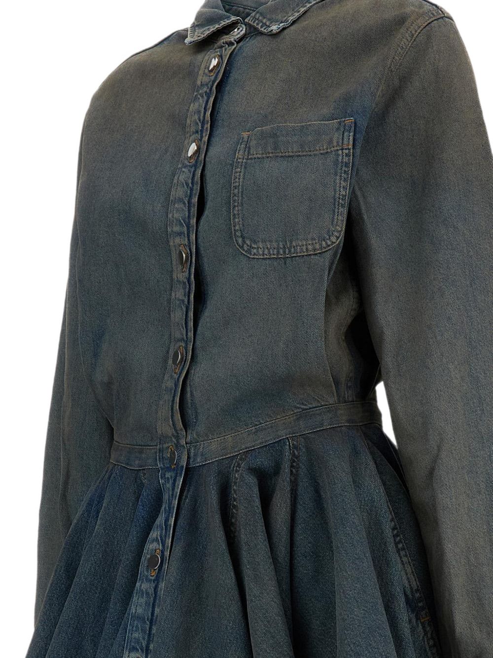 HAIKURE Mini abito chemisier Shila in denim Ziggy Blue 