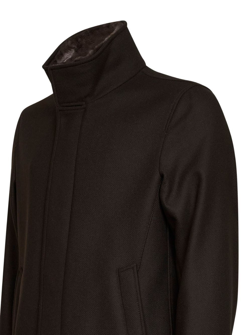 HERNO Cappotto lungo a collo alto rivestito in fur 
