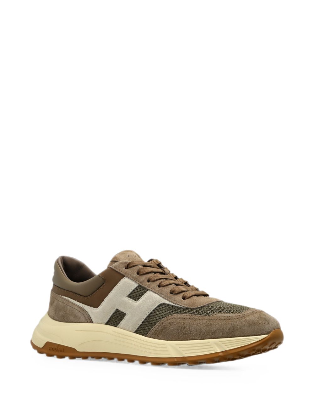 HOGAN Sneakers marroni multilayer in suede 