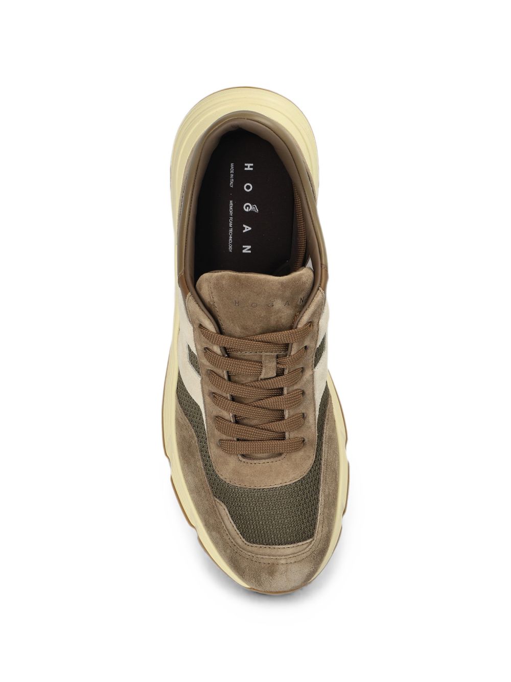 HOGAN Sneakers marroni multilayer in suede 