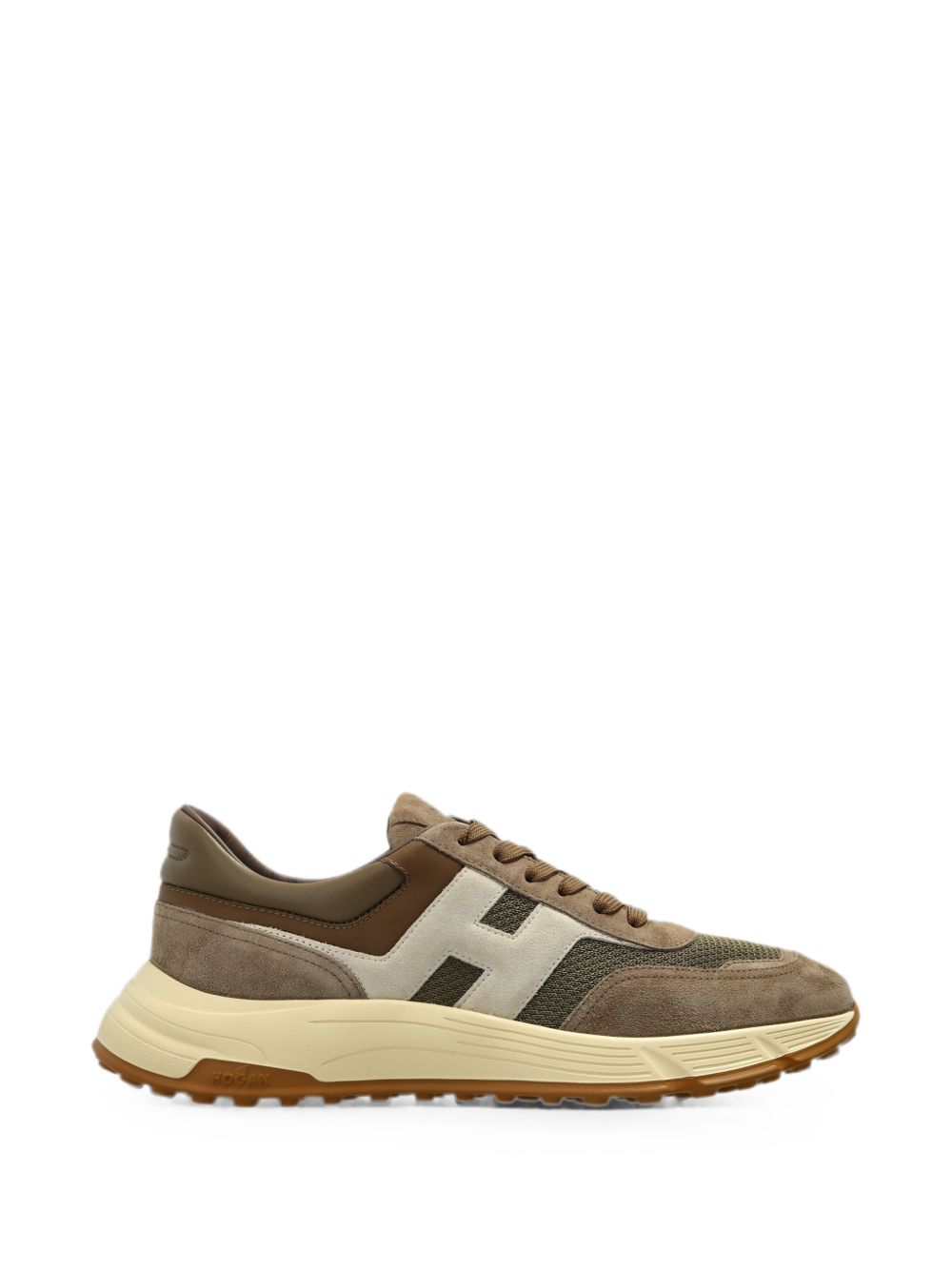 HOGAN Sneakers marroni multilayer in suede 
