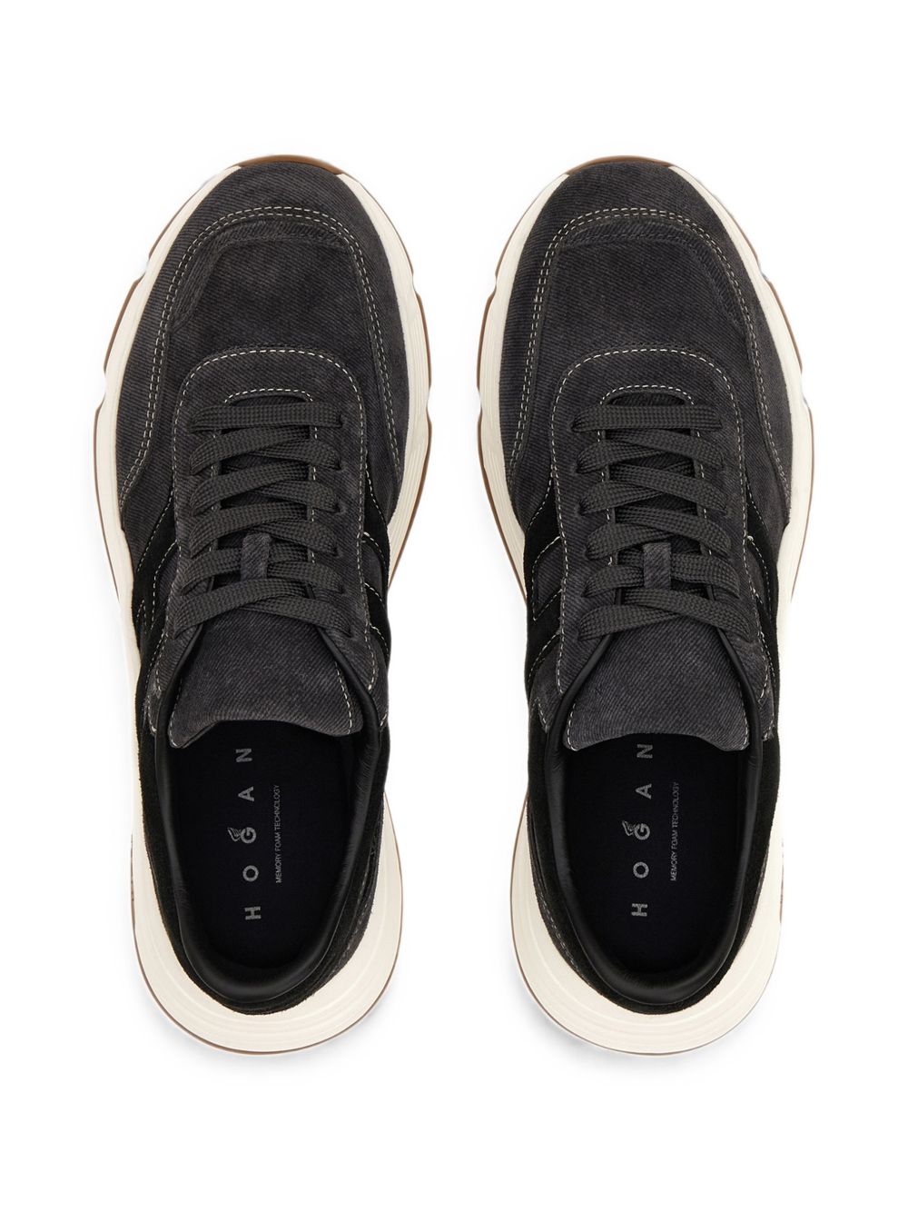 HOGAN Sneakers blu multilayer in suede 