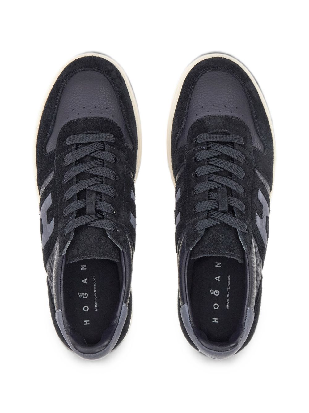HOGAN Sneakers blu con dettagli in suede e patch logo 