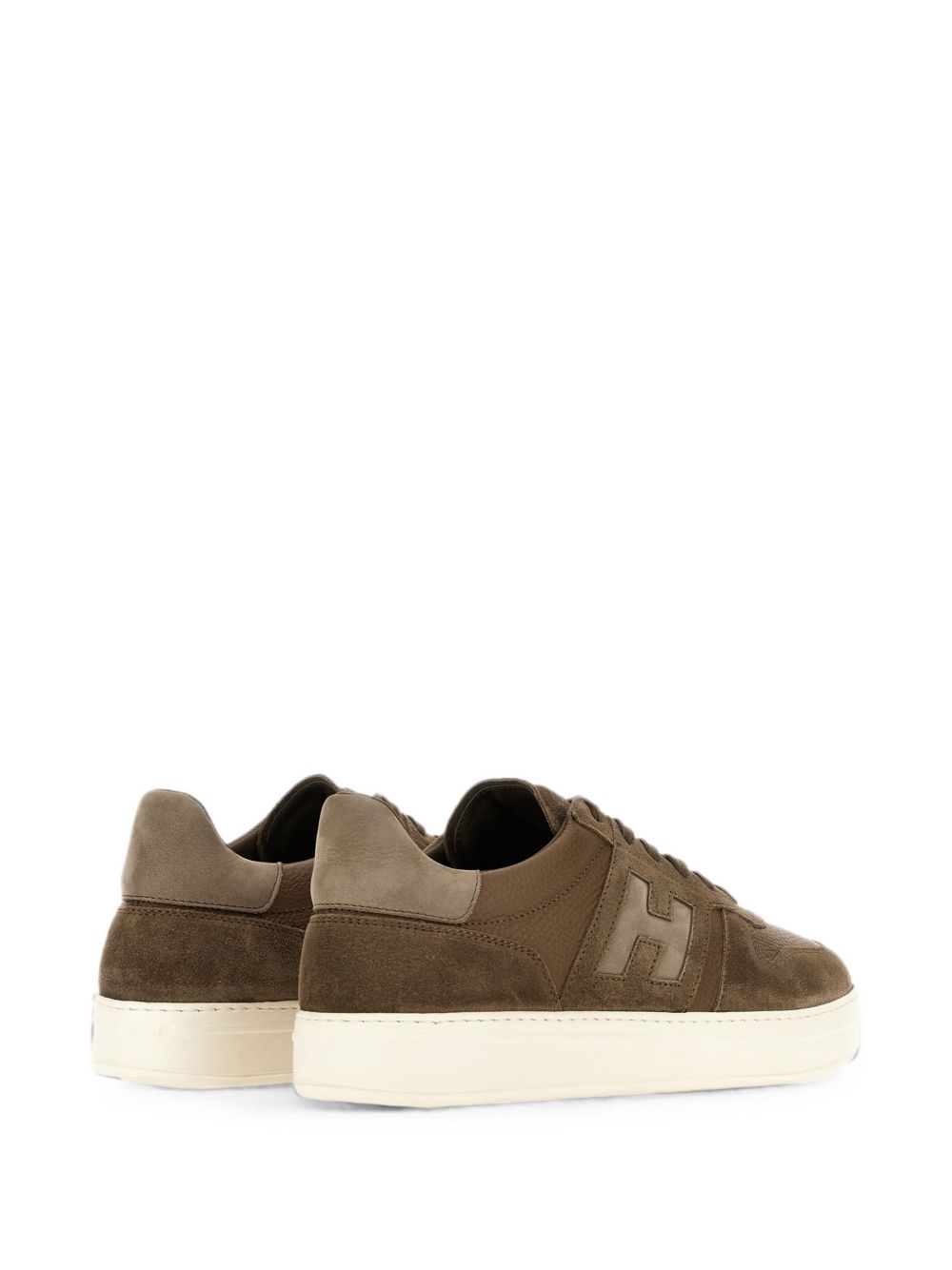 HOGAN Sneakers marroni con inserti in suede e logo laterale 