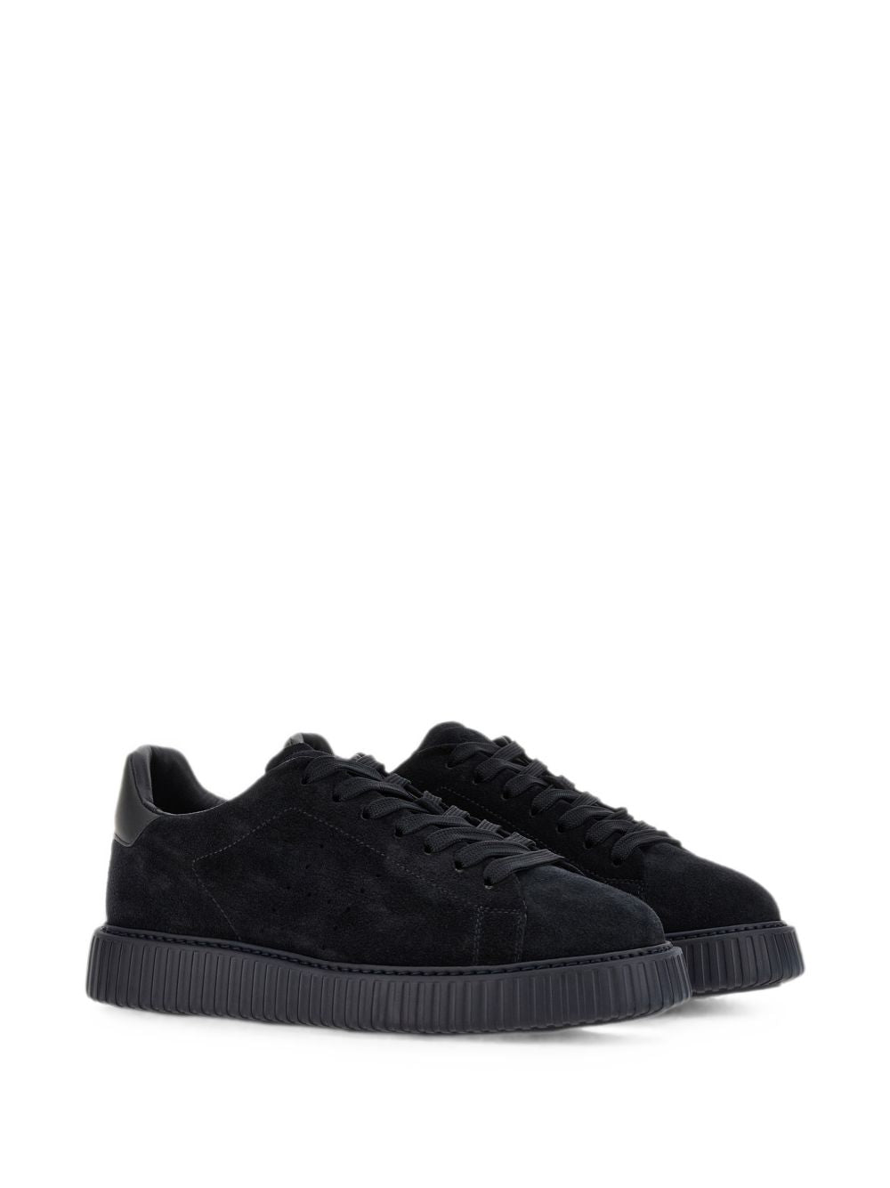 HOGAN Sneakers Total Black in suede nero 