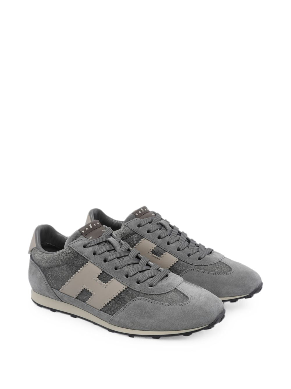 HOGAN Sneakers grigie con inserti in suede e logo laterale 