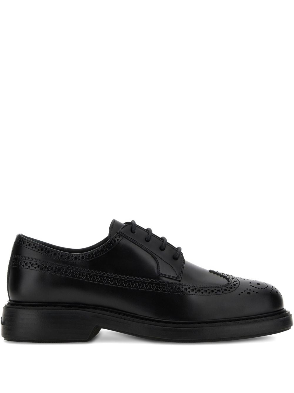 HOGAN Scarpa inglesina uomo nera in pelle 