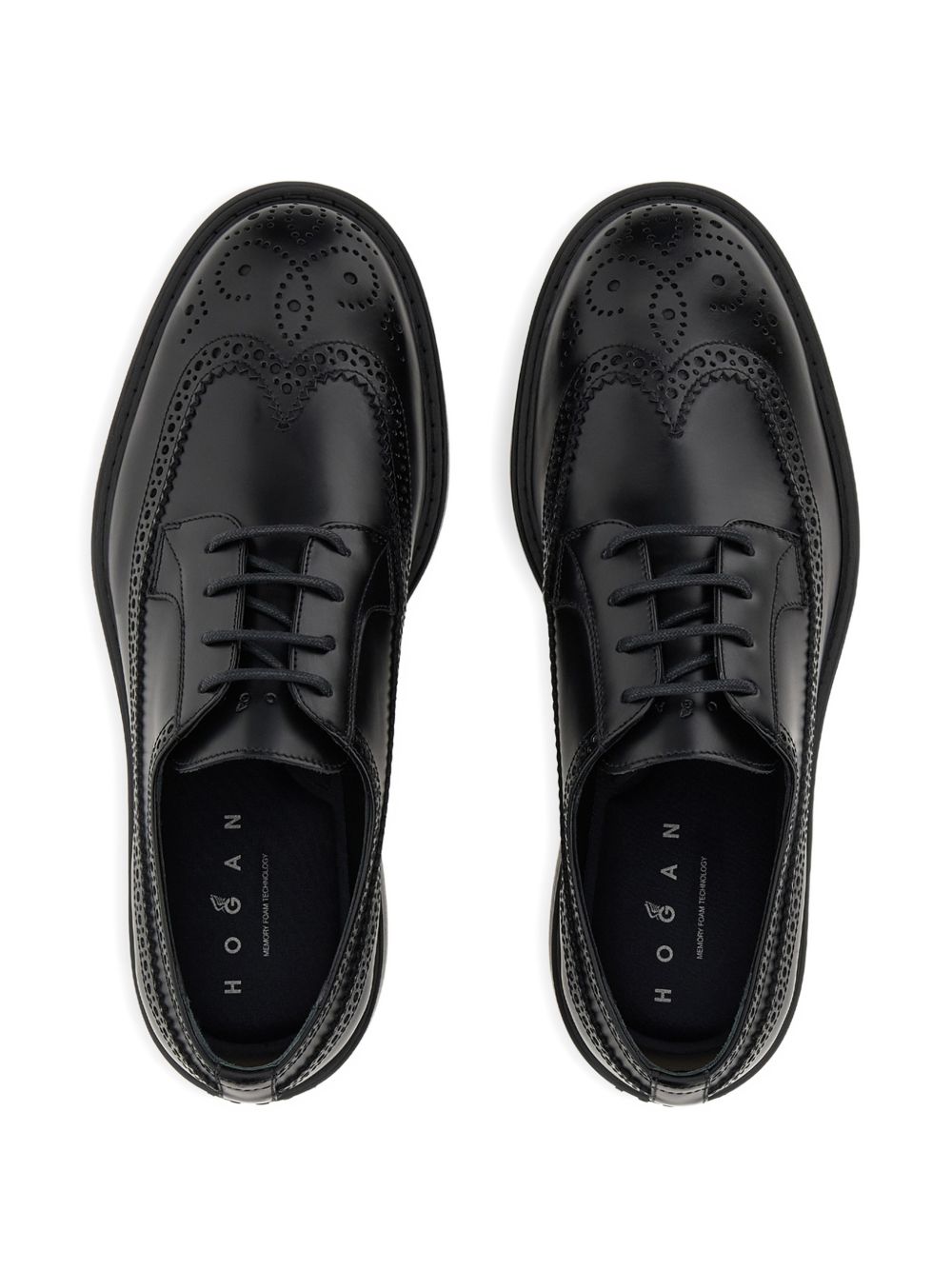 HOGAN Scarpa inglesina uomo nera in pelle 