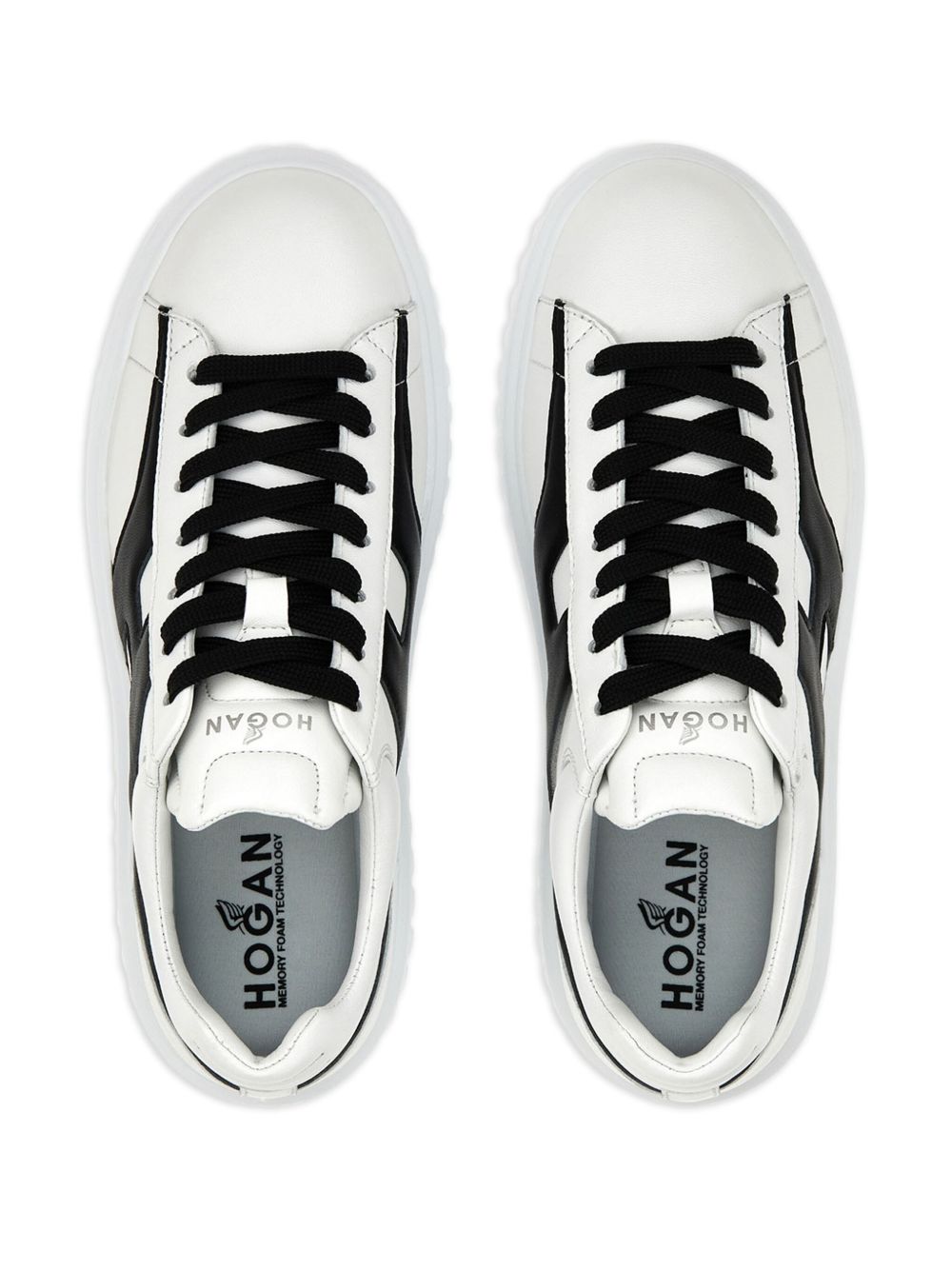 HOGAN Sneakers bianche in pelle con dettagli neri 