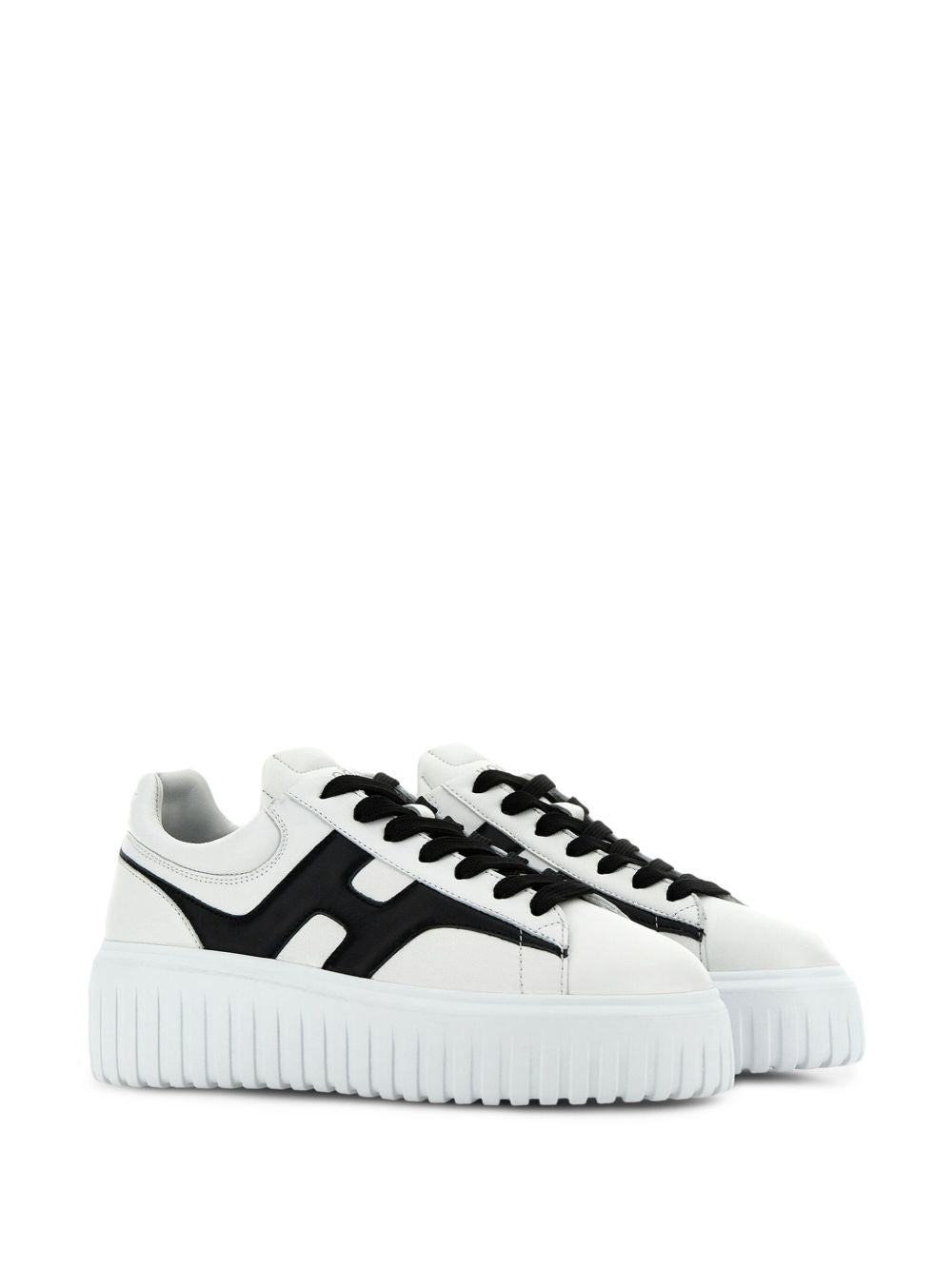 HOGAN Sneakers bianche in pelle con dettagli neri 