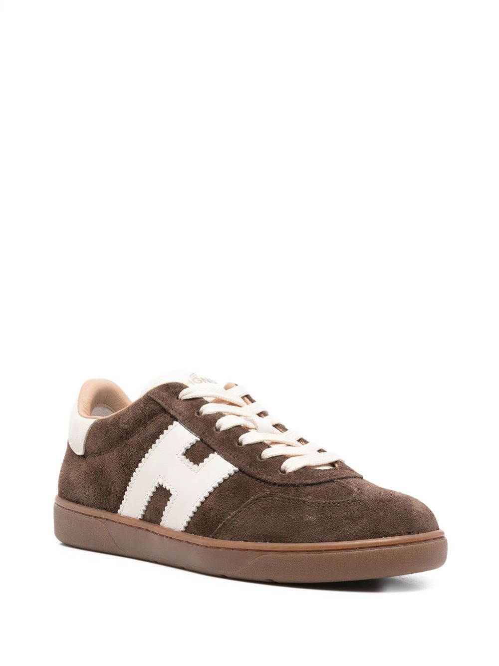 HOGAN Sneaker Hogan in suede marrone con dettaglio H e suola piatta in gomma 