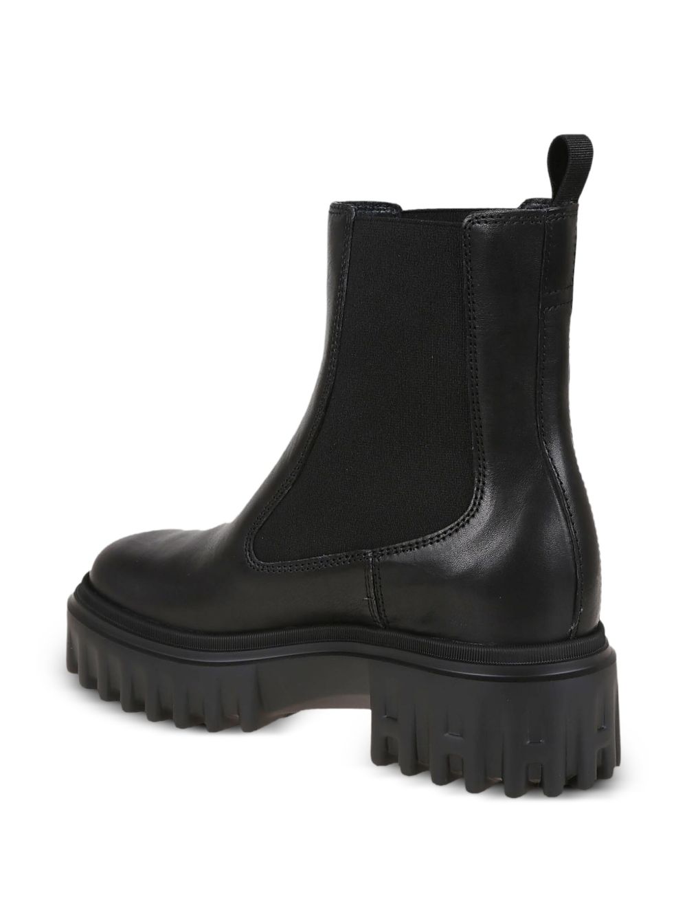 HOGAN Stivaletto nero in pelle con suola carrarmato 