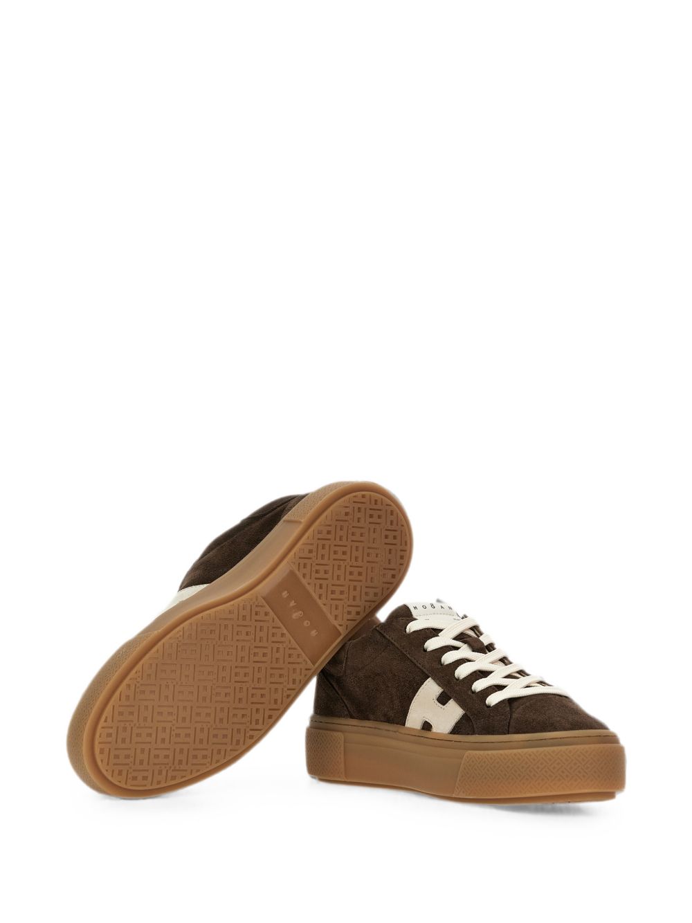 HOGAN Sneakers in pelle e suede marrone 