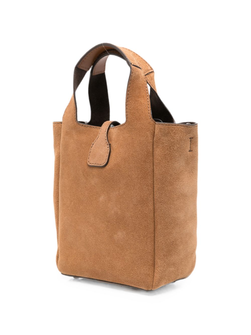 HOGAN Borsa in pelle e suede marrone con placca logo 
