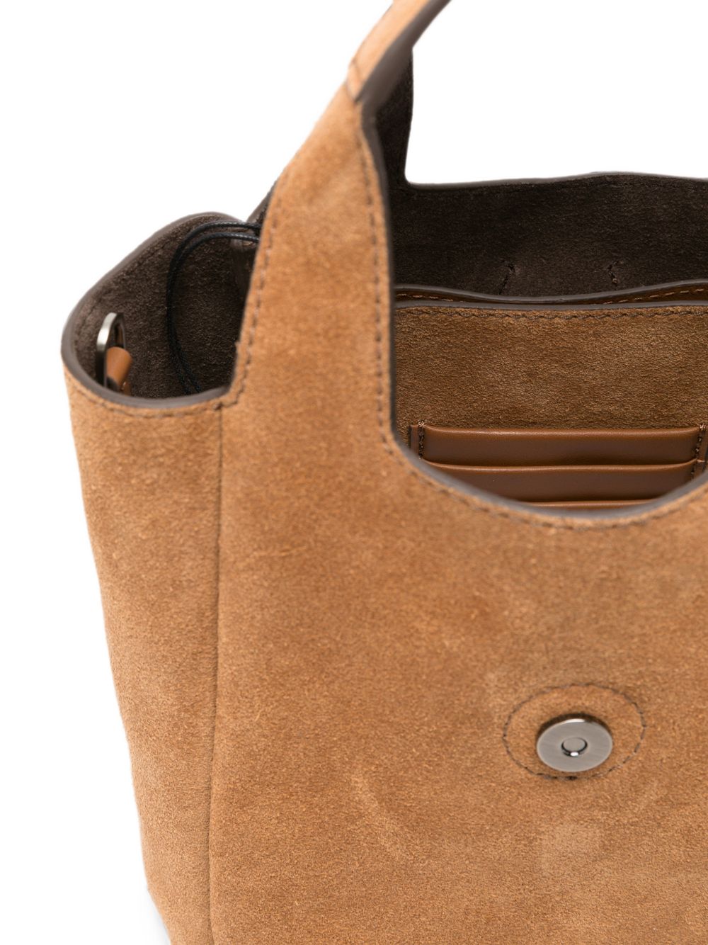 HOGAN Borsa in pelle e suede marrone con placca logo 