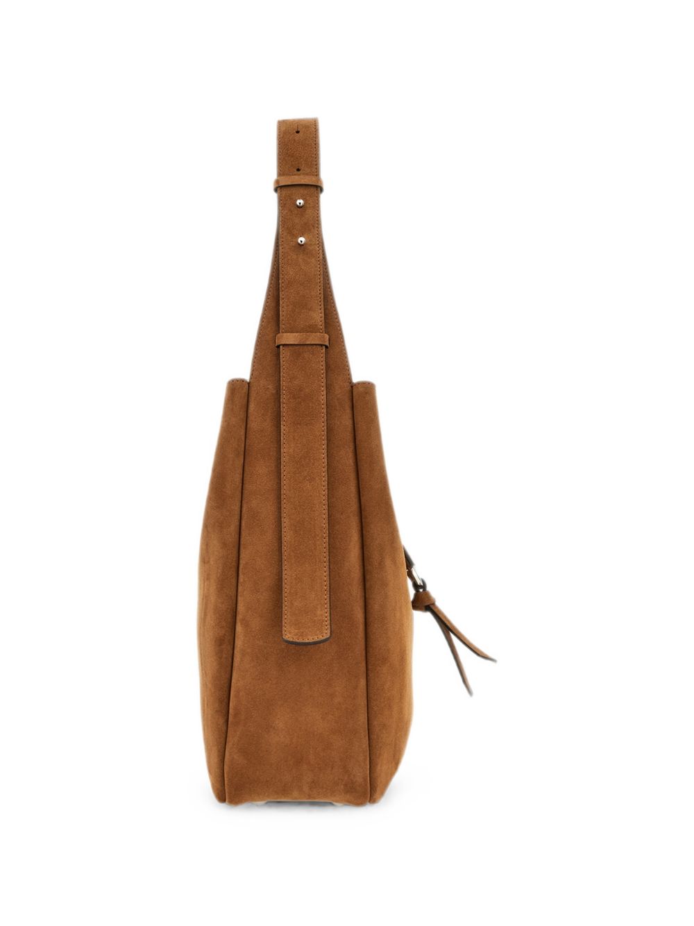 HOGAN Borsa tote a mano in suede marrone cammello con placca logo 