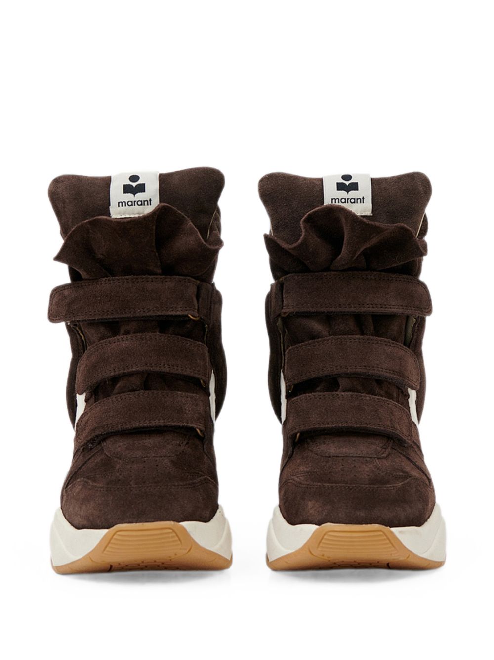 ISABEL MARANT Sneaker Balskee in suede con zeppa e chiusura con velcro 