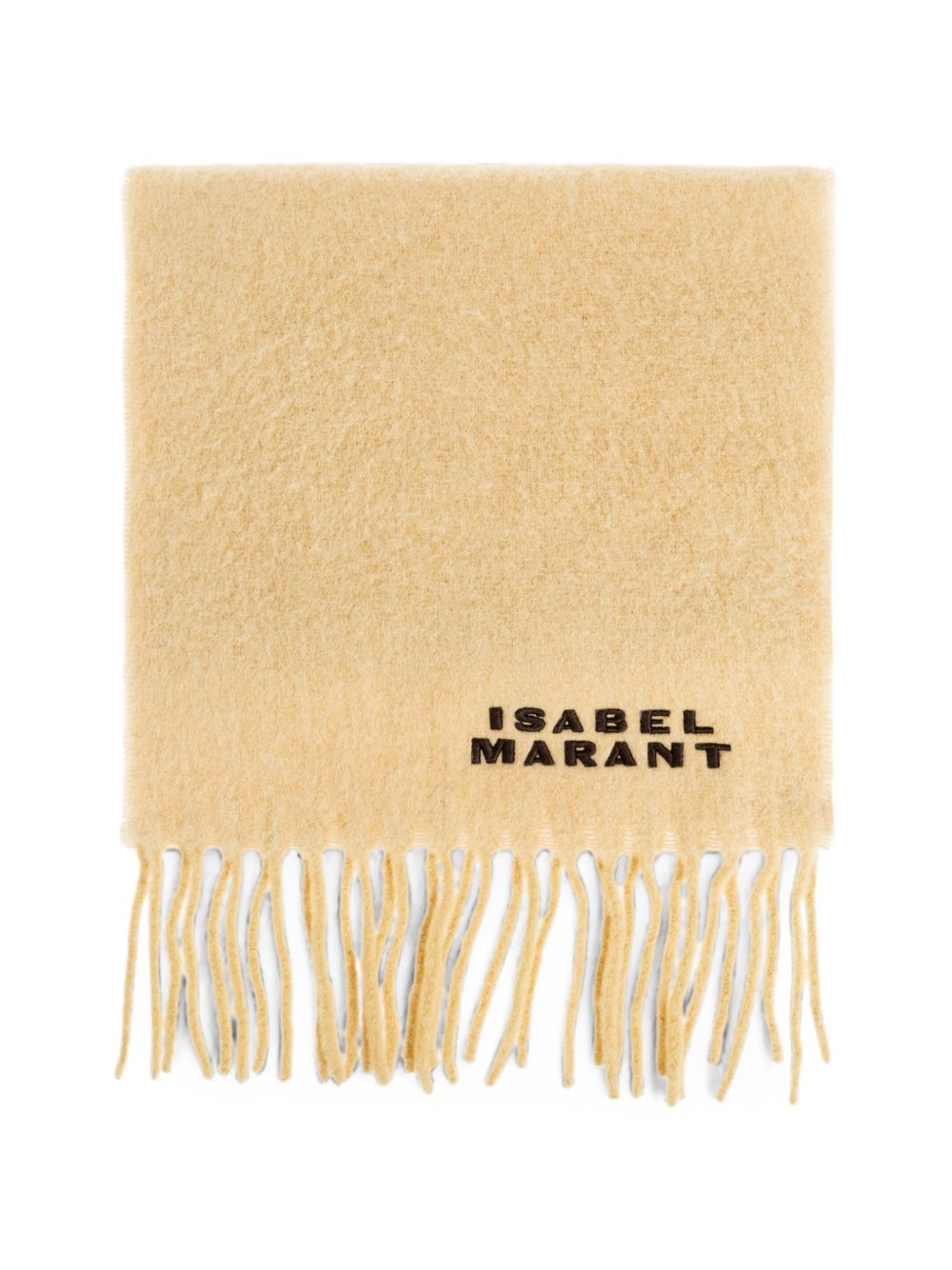 ISABEL MARANT Sciarpa con frange e logo 
