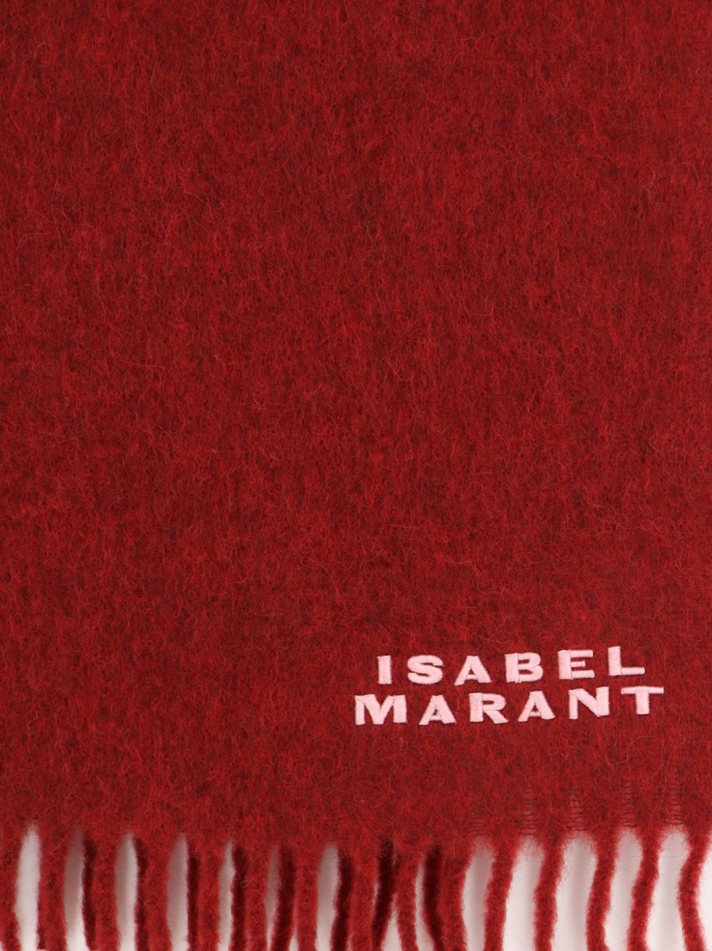 ISABEL MARANT Sciarpa con frange e logo 