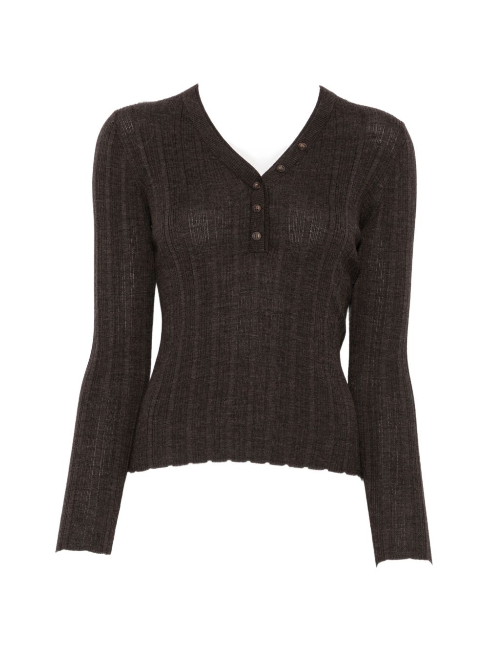 IVORY PARIS Maglia con scollo a V marrone 